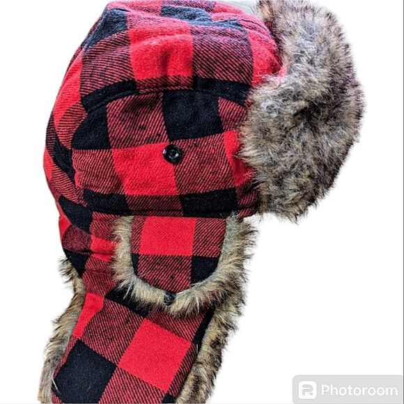 SA Company Red & Black Buffalo Plaid Trapper Hat main image 11